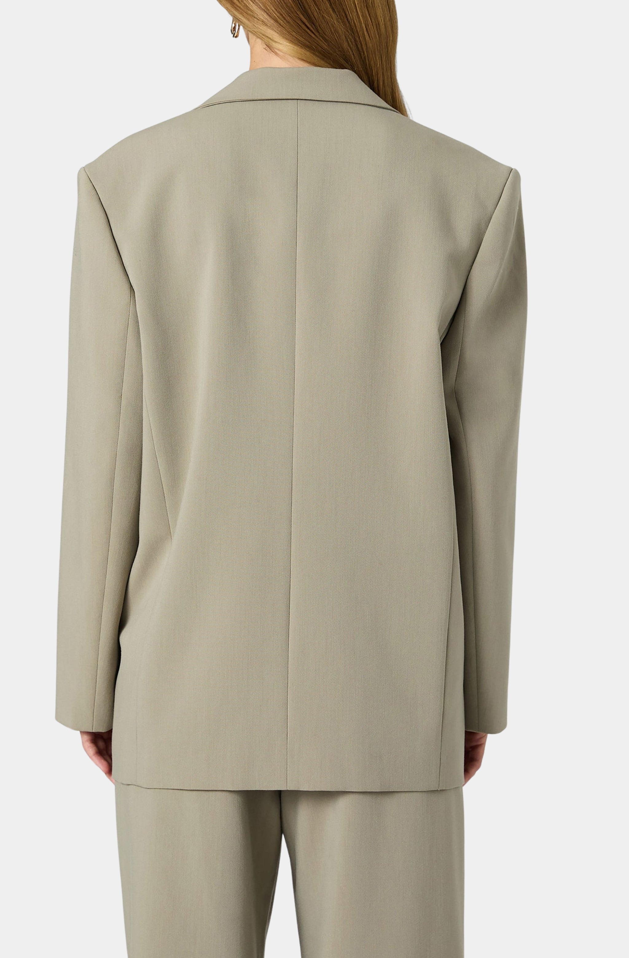 Back view of Azra Twill Blazer showcasing structure