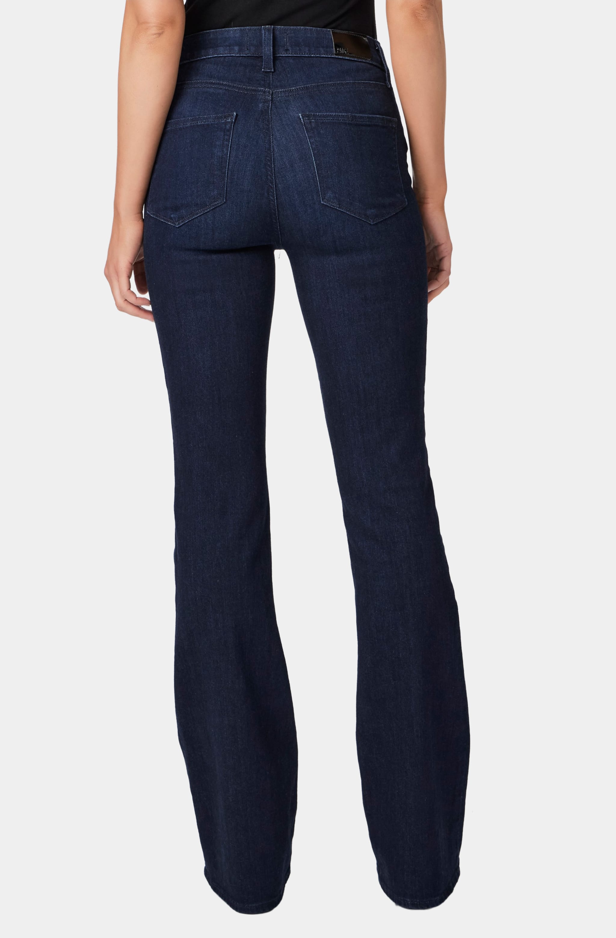 High rise bootcut jeans back view