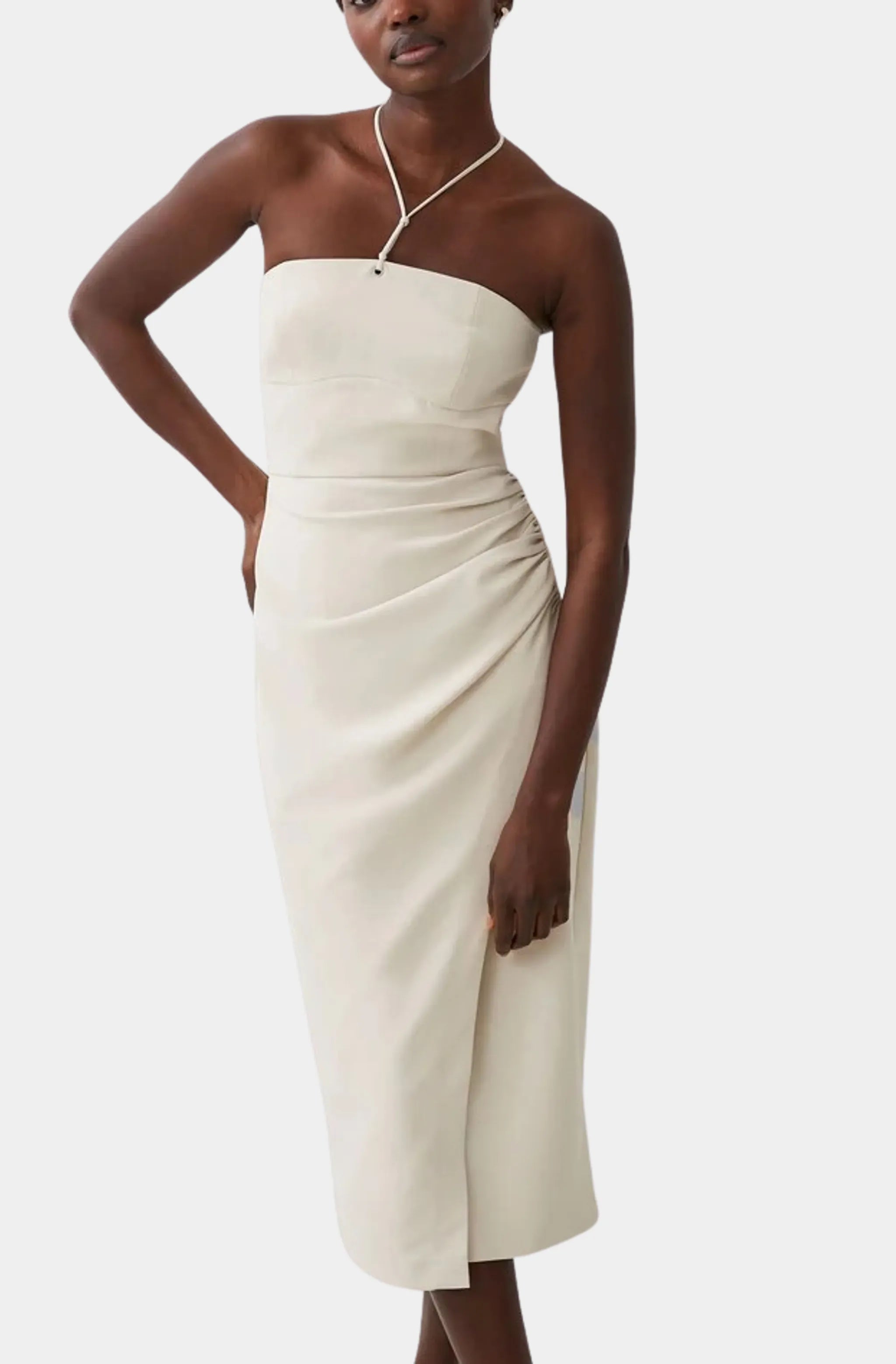 Stylish Echo Crepe Halter Dress side pose