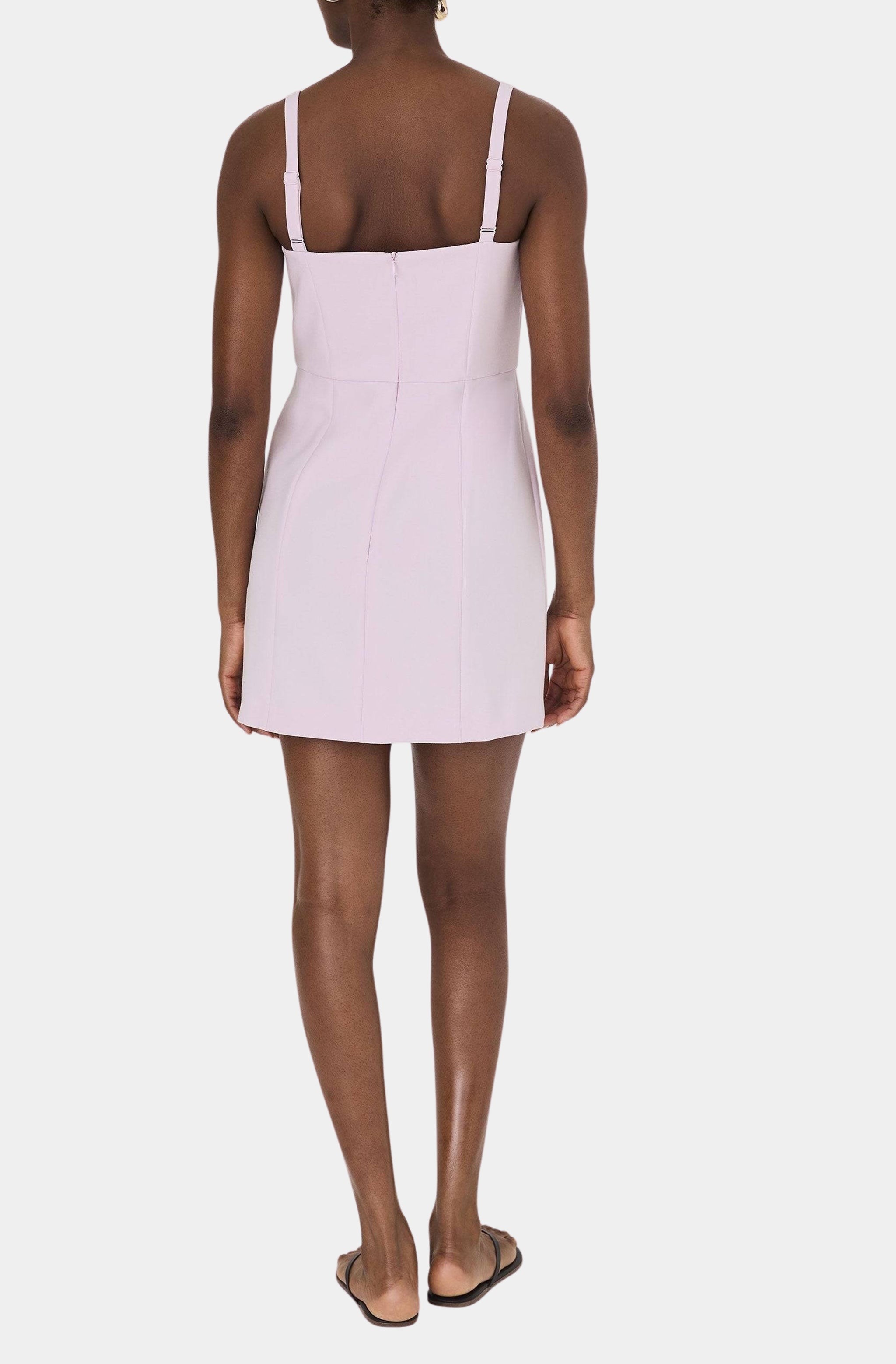 Whisper Bow Slit Strappy Mini Dress