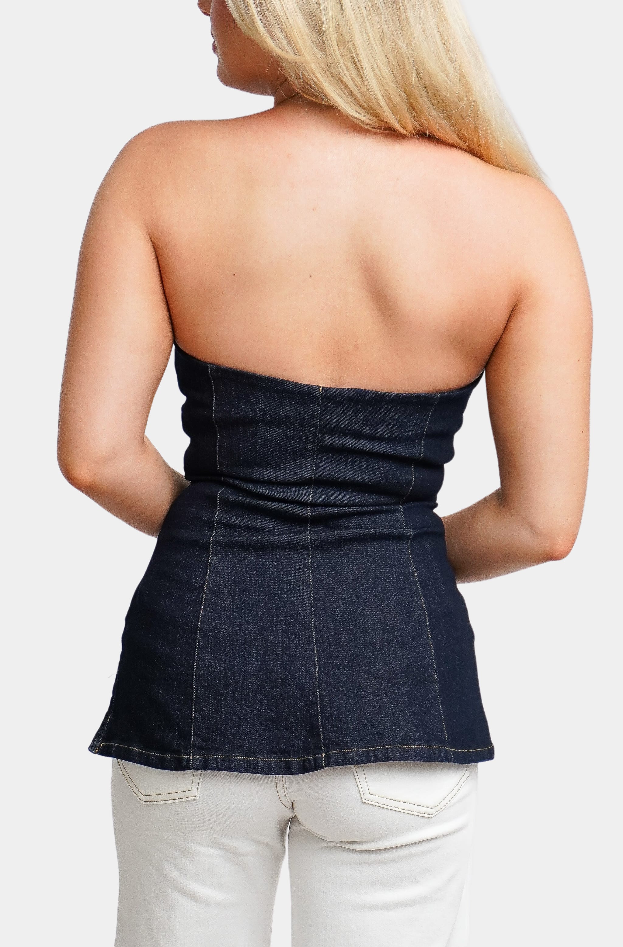 Brigitte Top strapless denim back view