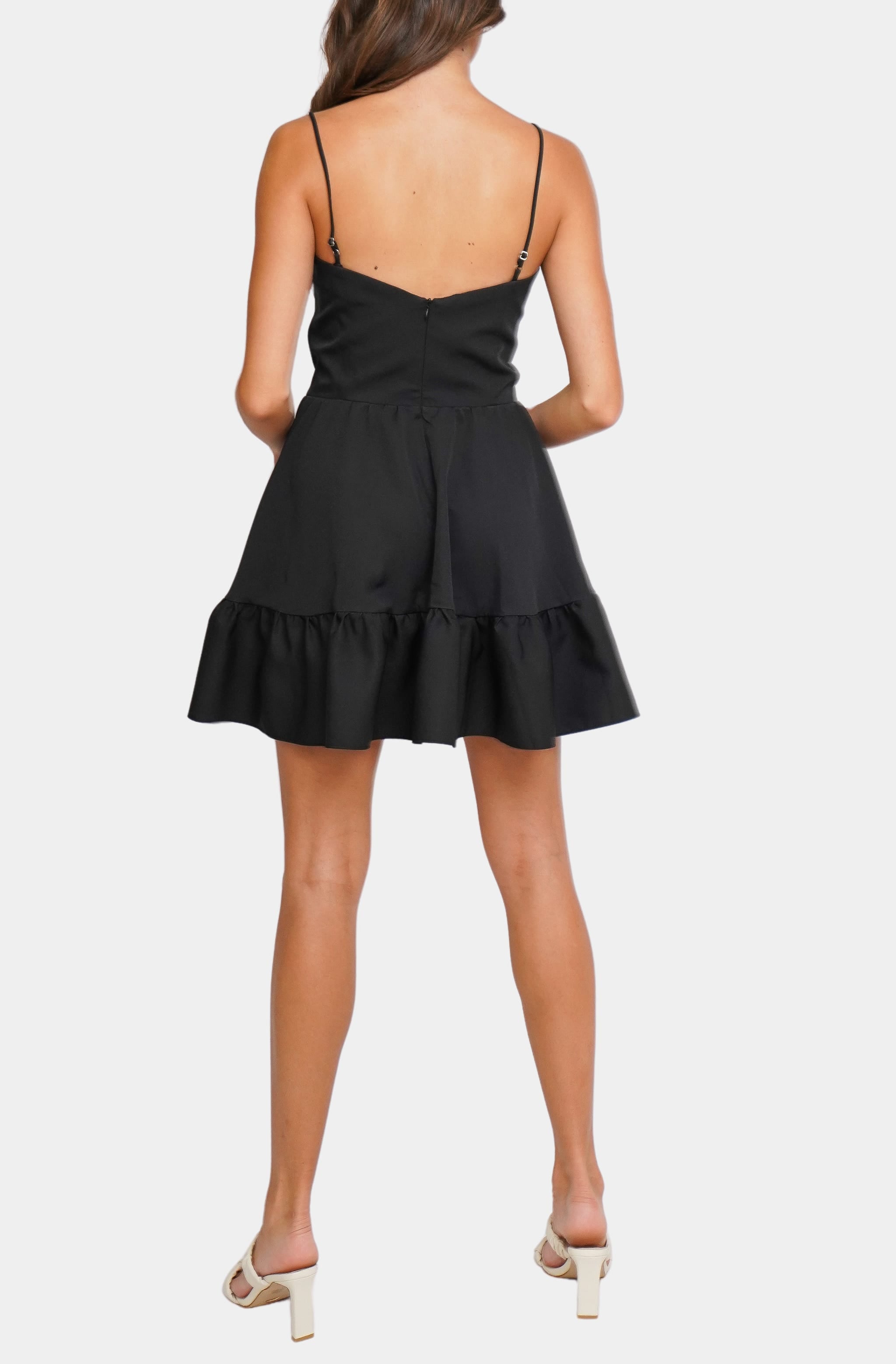 Back view of Black Ganni Mini Dress