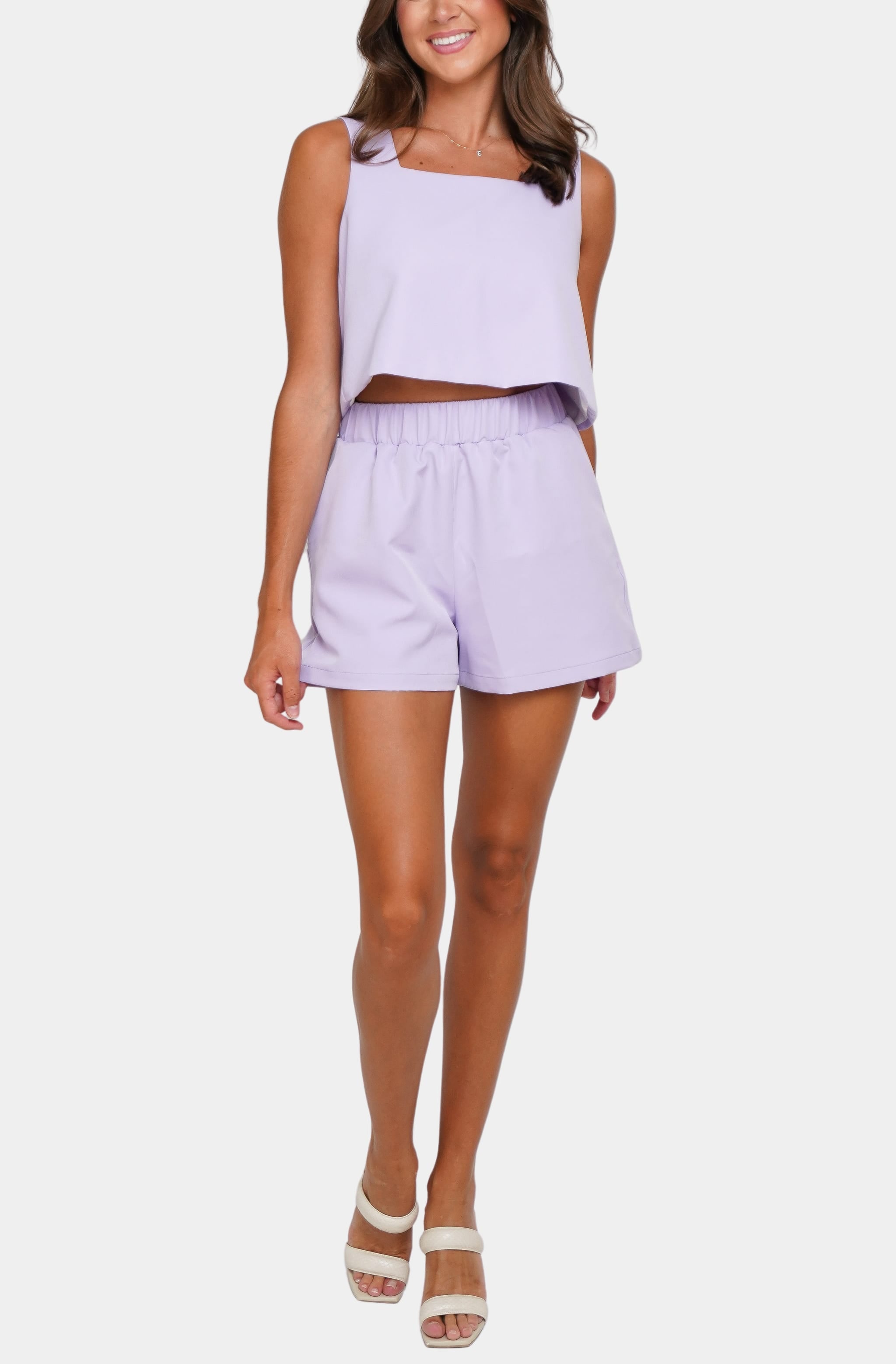 Lavender Piper Shorts set, side view