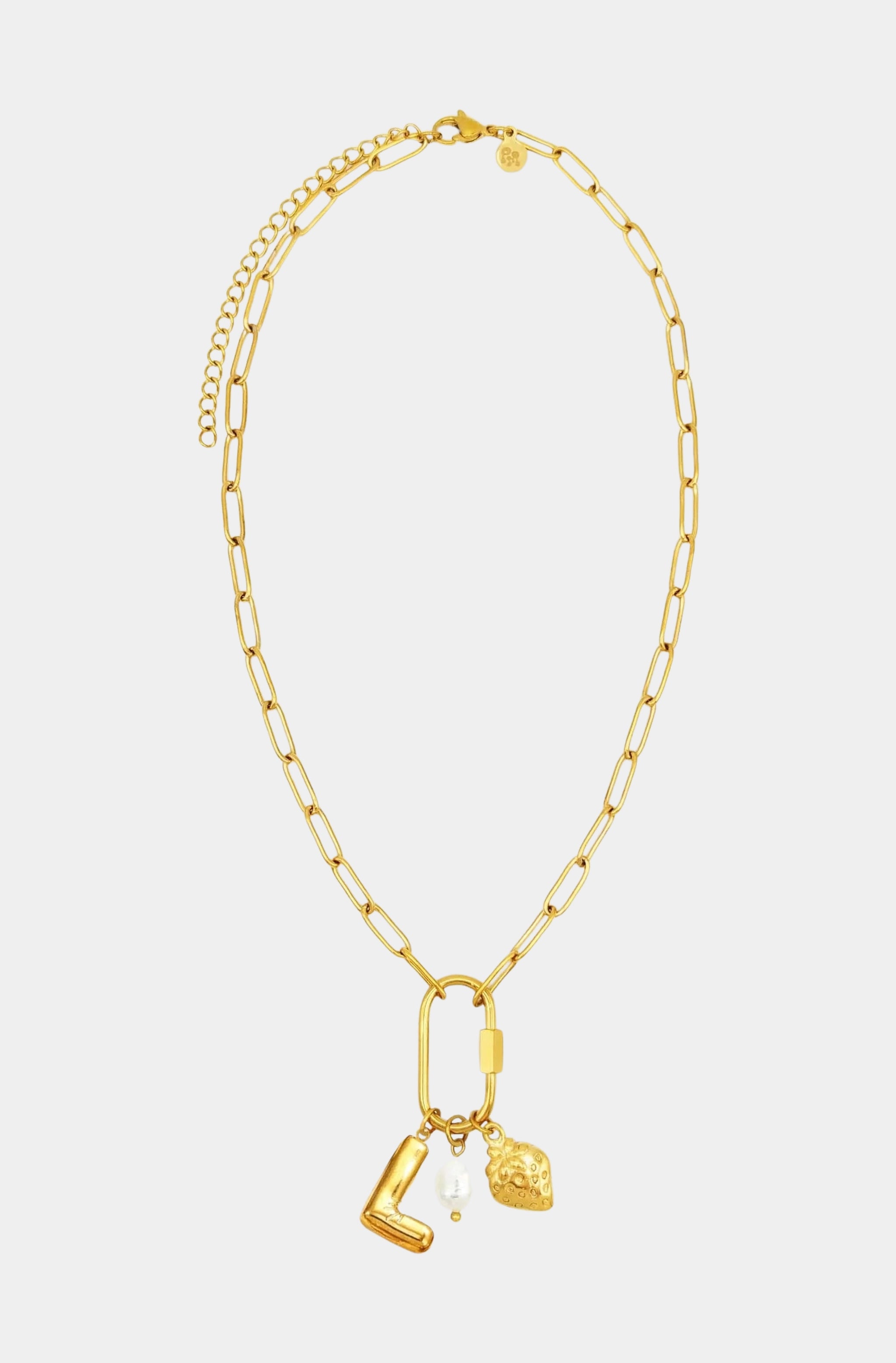 Carabiner Initial Charm Necklace