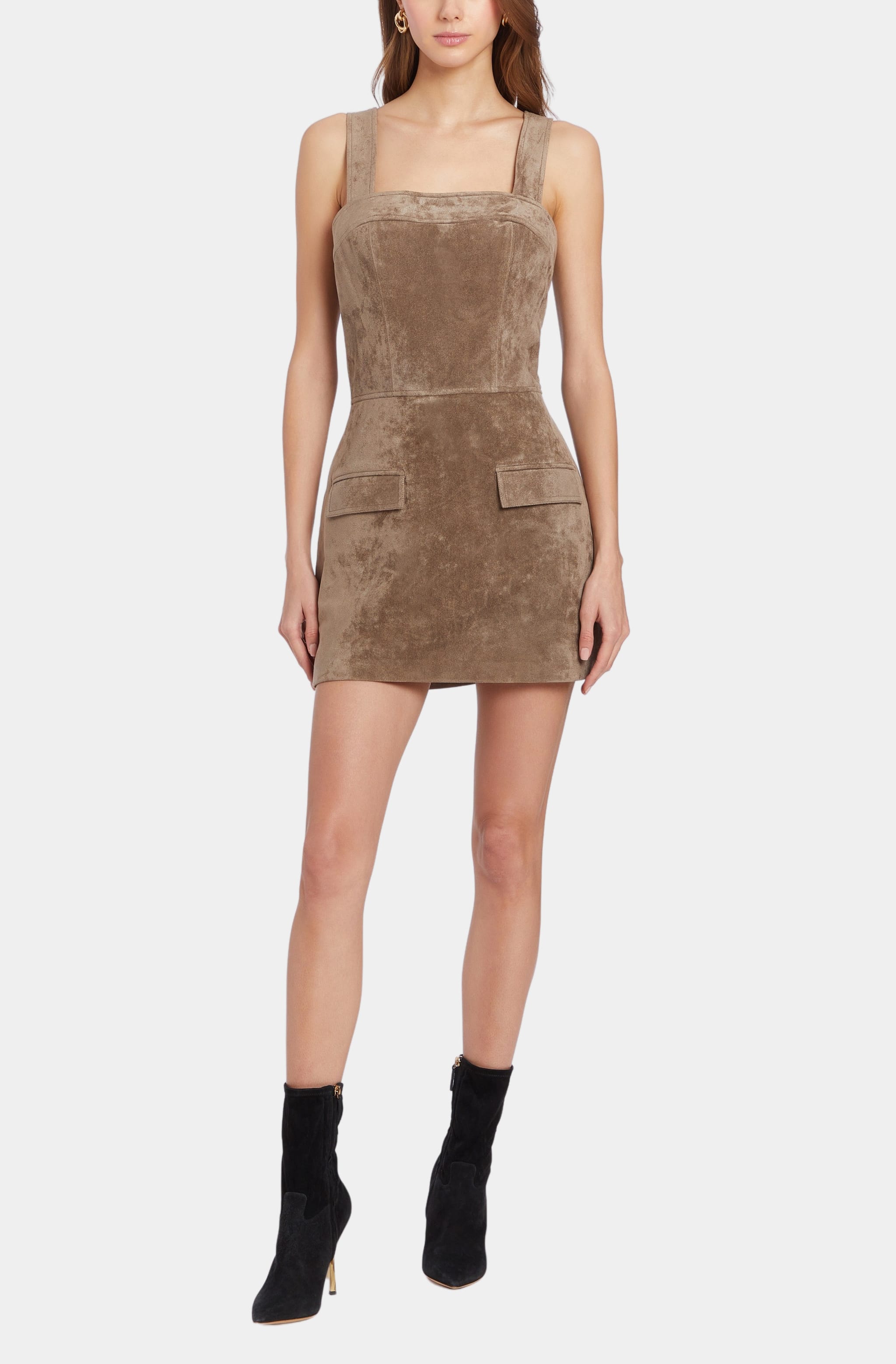 Yorke Skort Romper with square neckline, front view